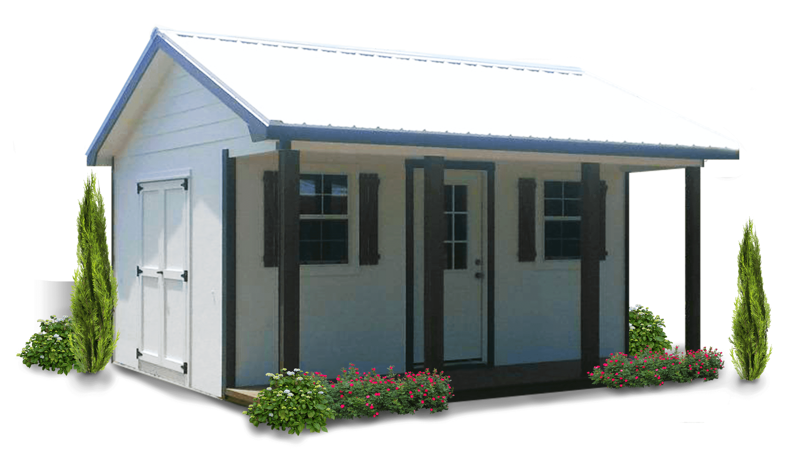 Cottage Style Shed Transparent Round Top